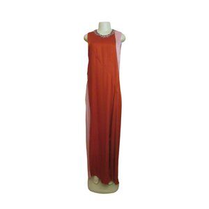 New w Tags, Tory Burch Courtney Cupro & Silk Embellished Gown Dress Size 10